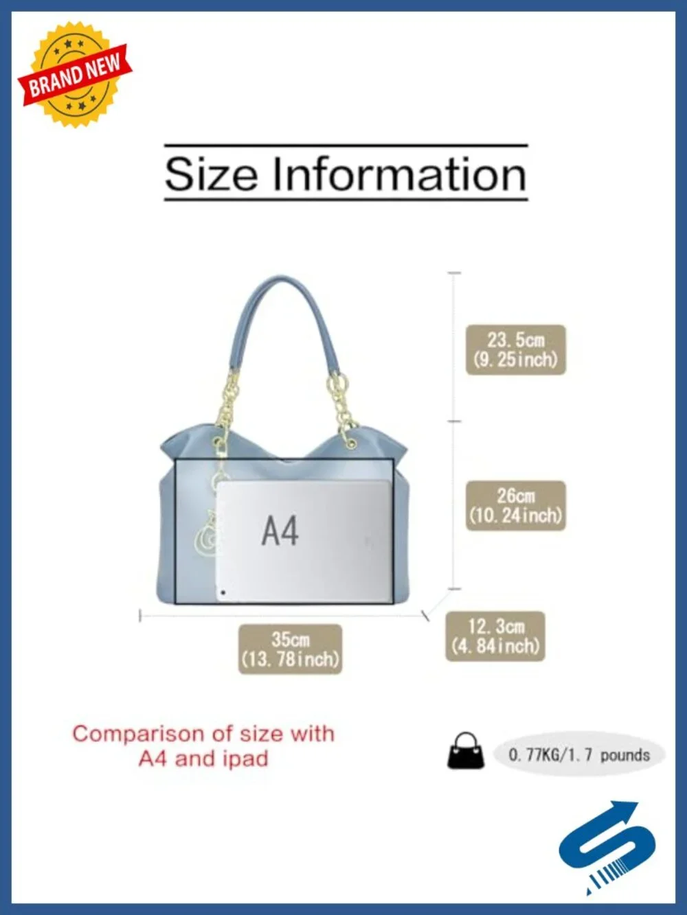Genuine Leather Tote Handbag with Interior Pockets for Travel Commute Work